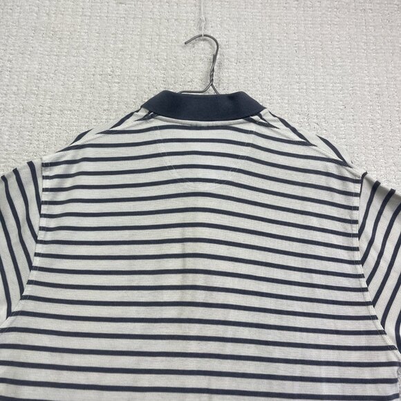 Pierre Cardin Shirt Mens Size Medium Blue Striped Short Sleeve Polo Rugby - Picture 15 of 16